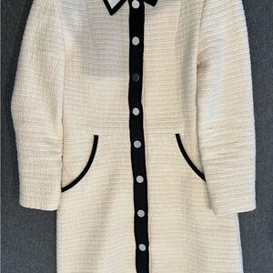 Maje Cream and Black Mini Dress